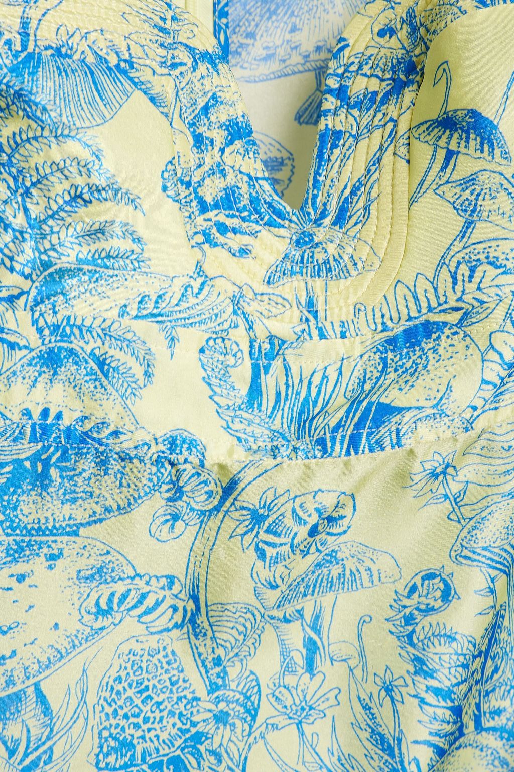 STELLA MCCARTNEY Ruffled printed washed-silk midi dress