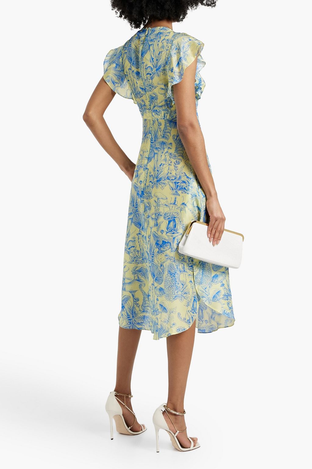 STELLA MCCARTNEY Ruffled printed washed-silk midi dress STELLA MCCARTNEY Ruffled printed washed-silk midi dress