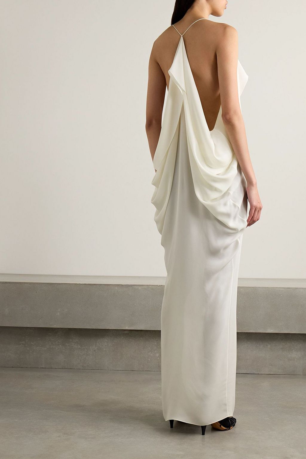 khaite backless dress Khaite - Black Backless Maxi Dress 8991400K400