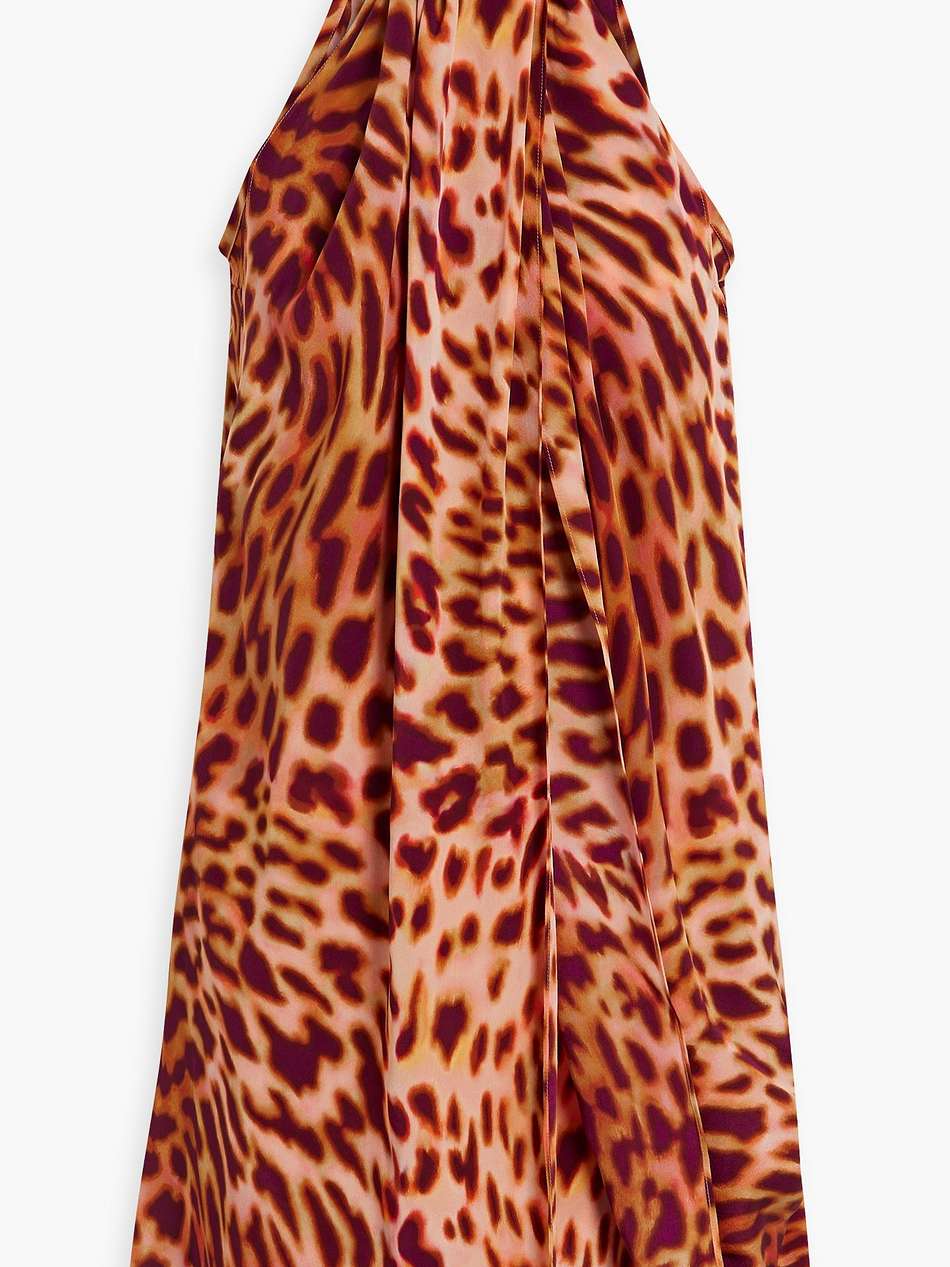 crystal-embellished leopard-print silk-chiffon mini dress