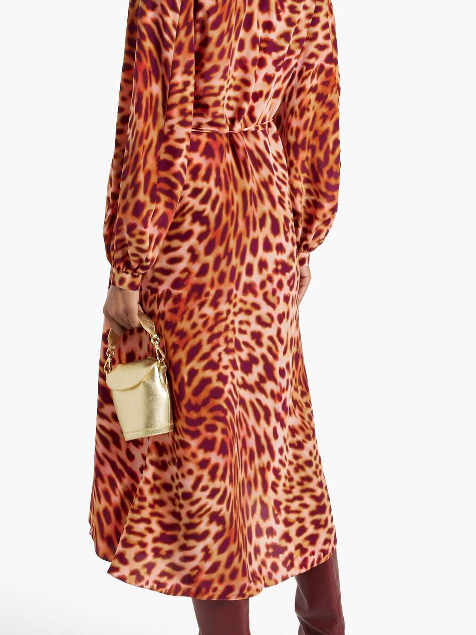 leopard-print silk-chiffon midi dress