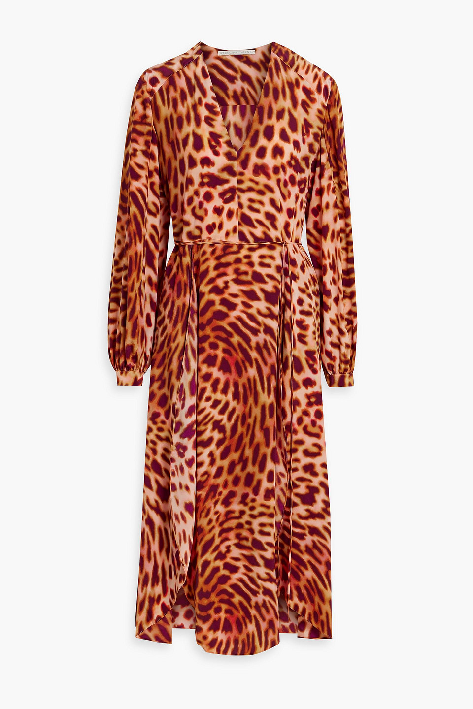 Stella Mccartney Leopard-print Silk-chiffon Midi Dress In Peach