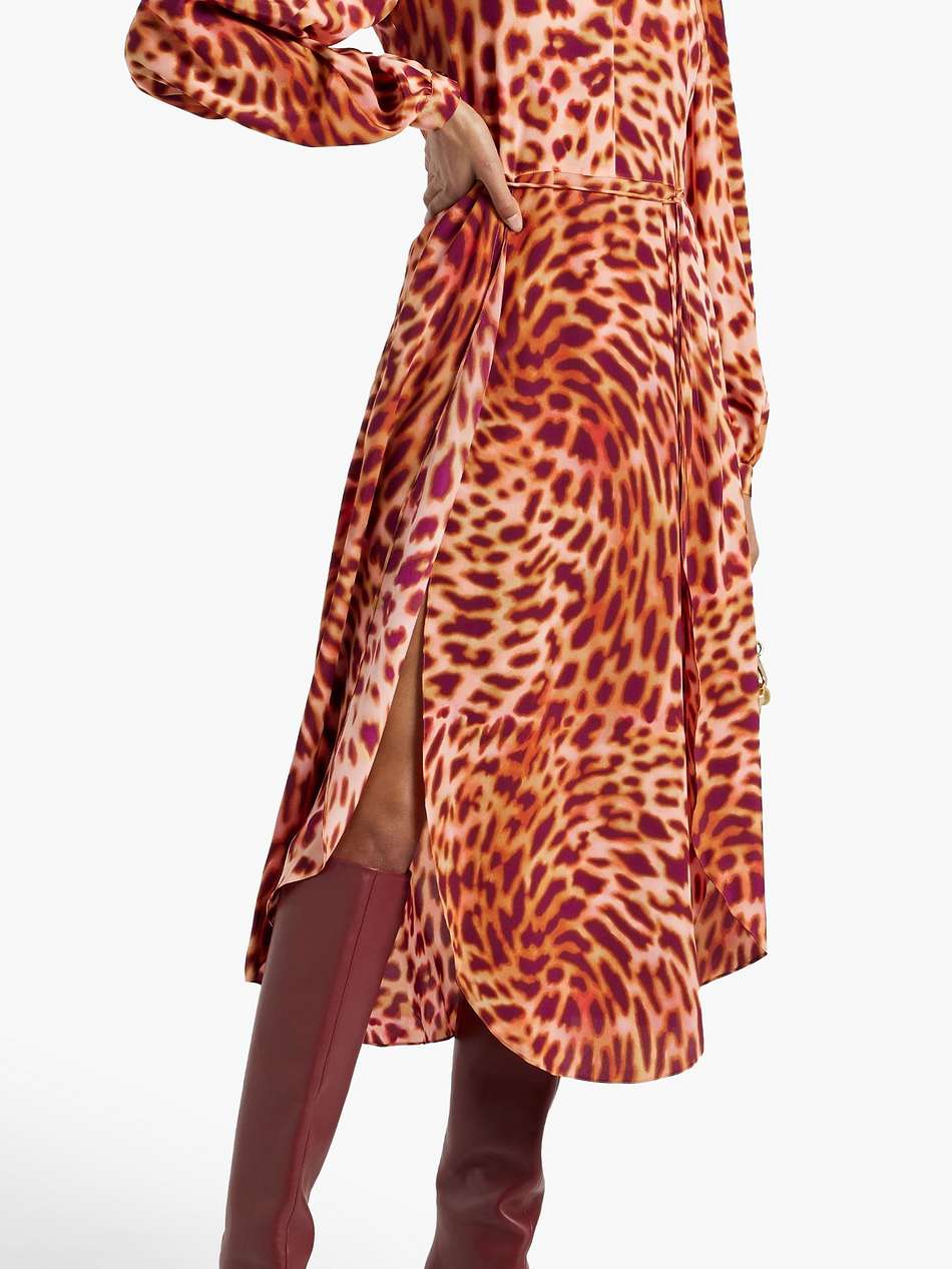 leopard-print silk-chiffon midi dress