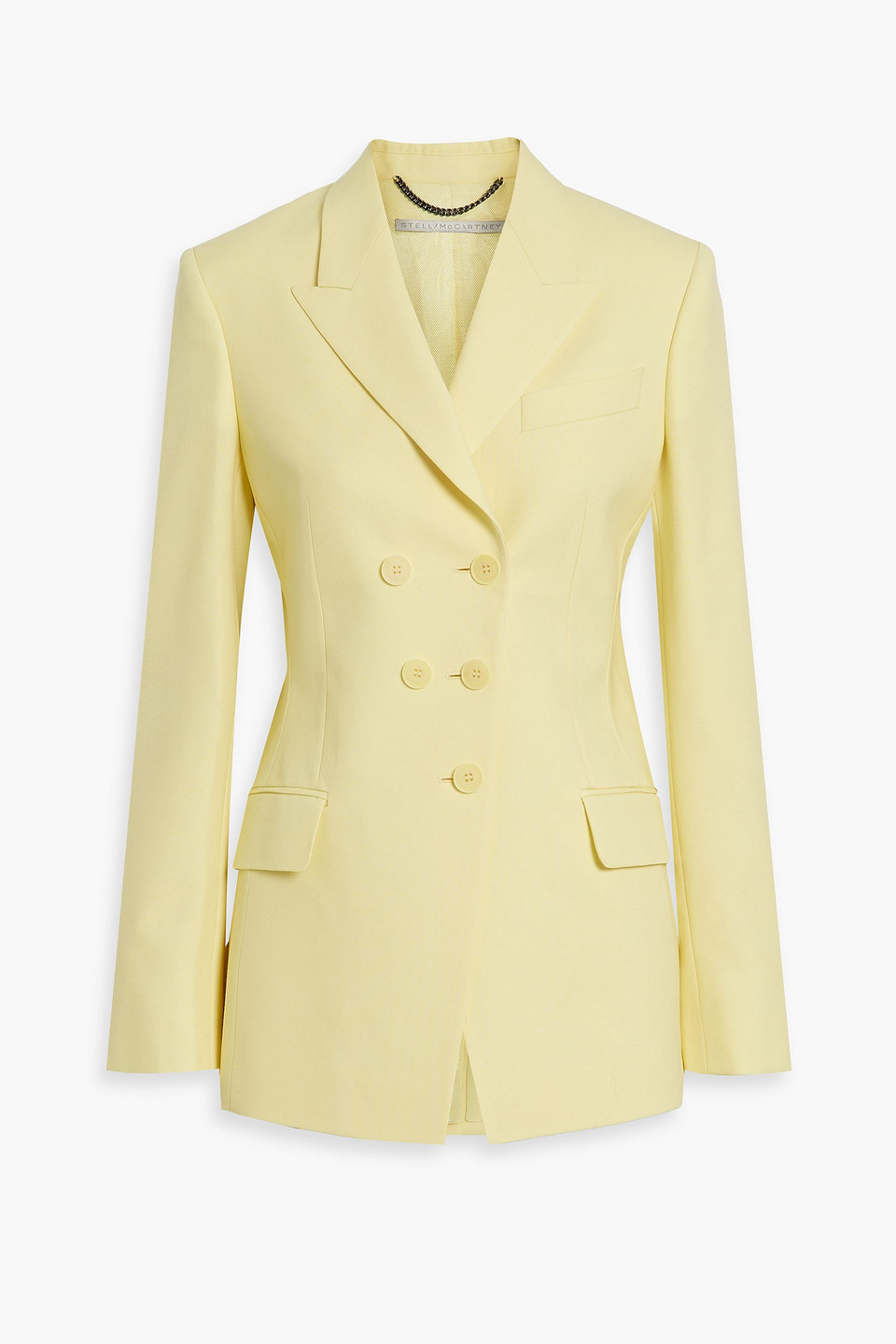 Stella Mccartney Double-breasted Wool-twill Blazer In Pastel Yellow