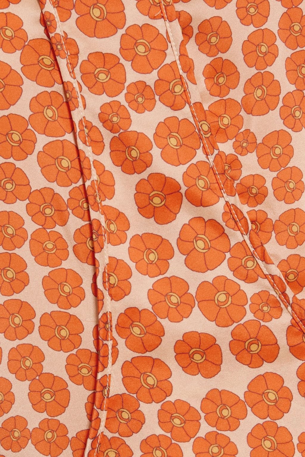 STELLA MCCARTNEY Floral-print silk-satin midi dress