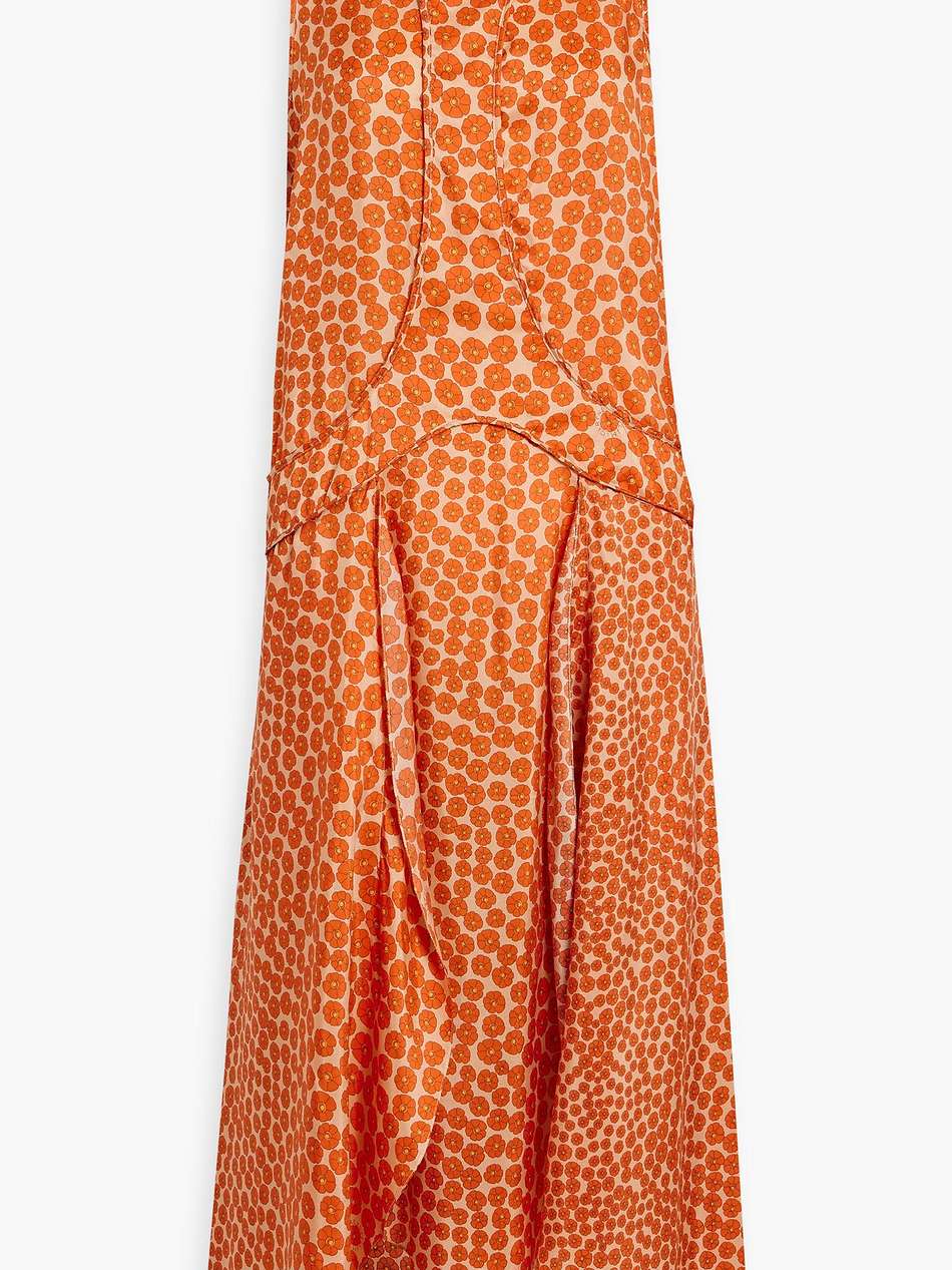 floral-print silk-satin midi dress