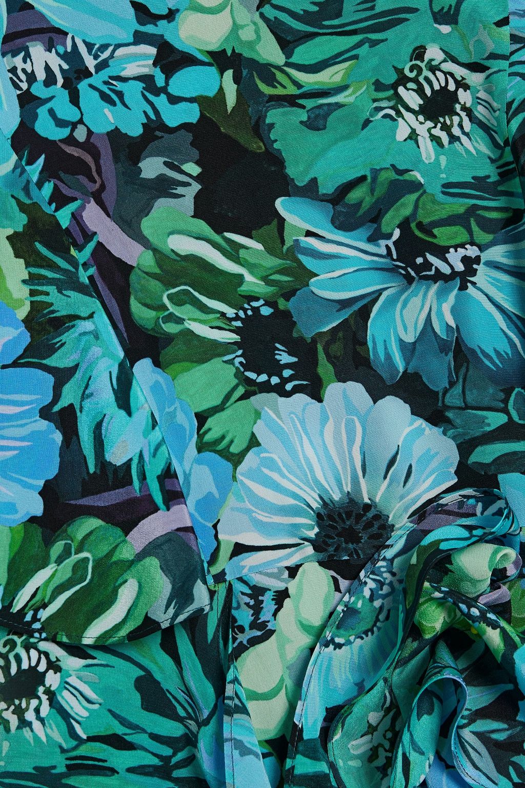 STELLA MCCARTNEY Floral-print silk crepe de chine midi dress