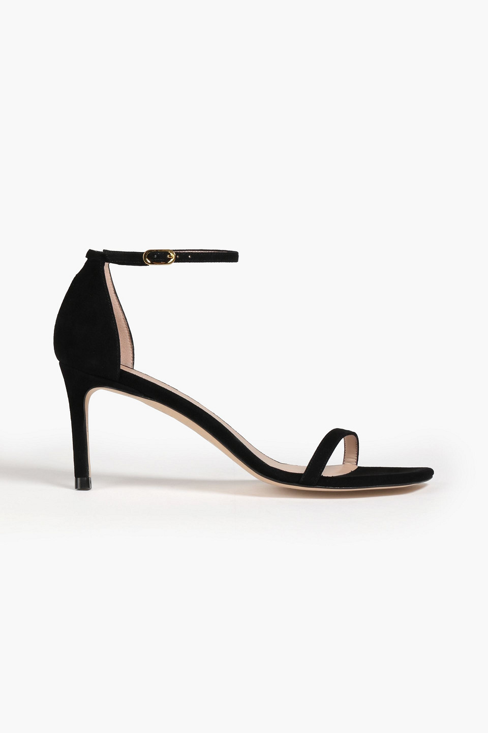 Stuart Weitzman Amelina 75 Suede Sandals In Black