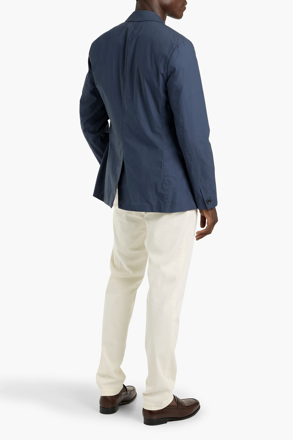 Rag & Bone Shift Cotton-poplin Blazer In Blue