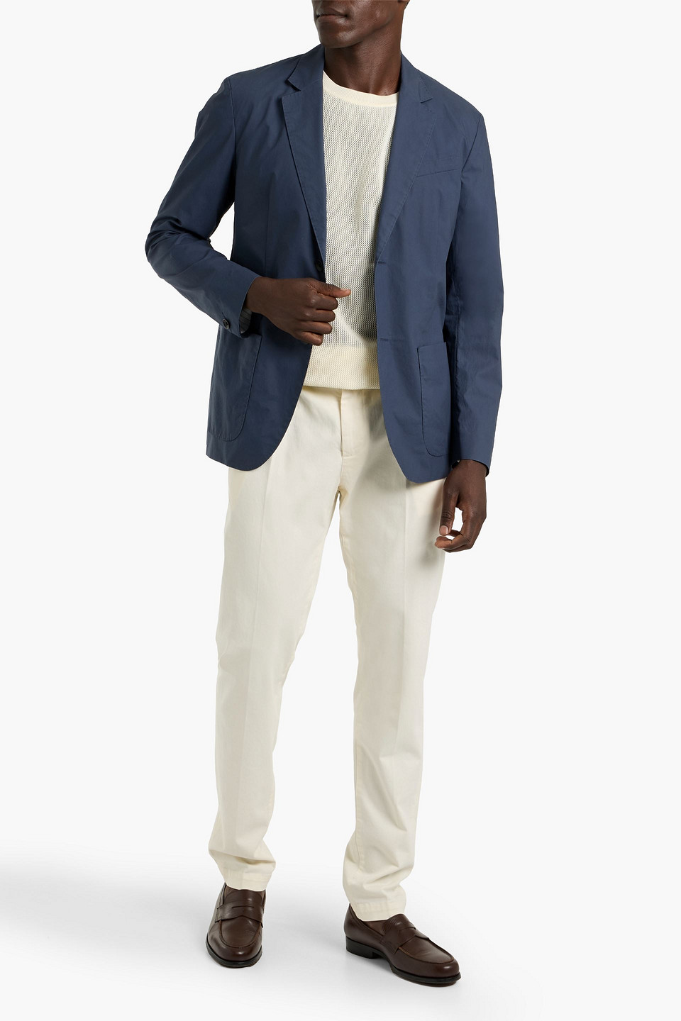 Rag & Bone Shift Cotton-poplin Blazer In Blue