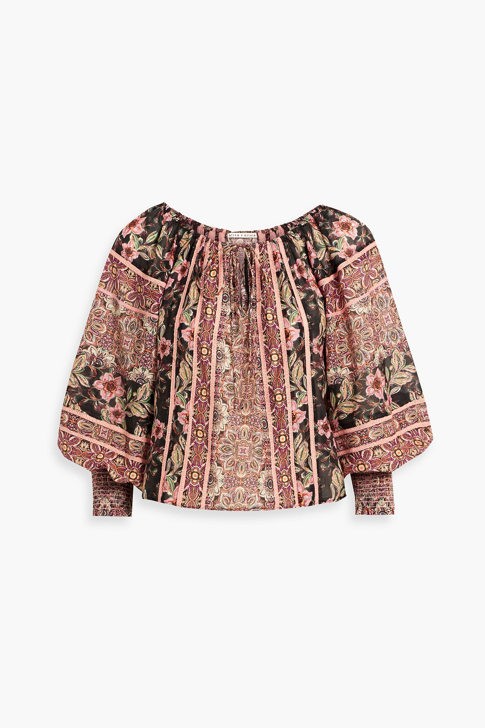 Alta floral-print cotton and silk-blend voile blouse