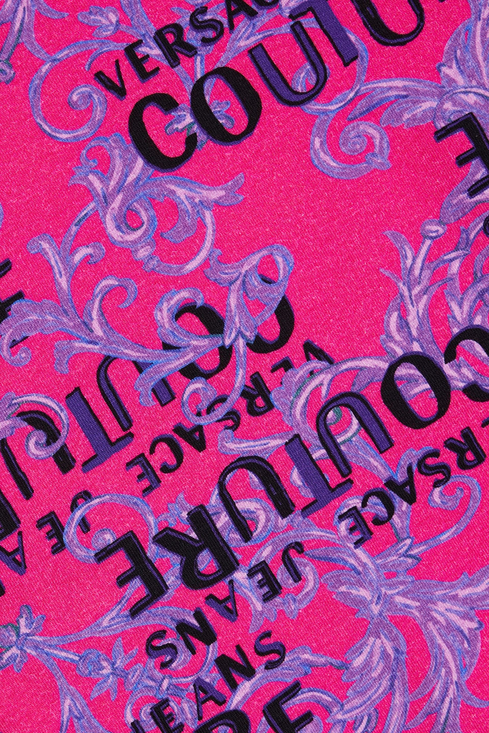 Versace Logo-print Stretch-jersey Bodysuit In Magenta