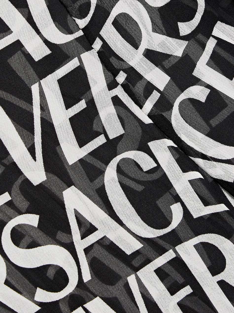 logo-print silk-chiffon midi dress