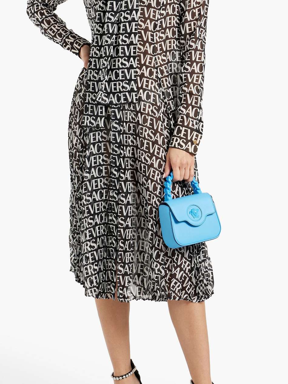 logo-print silk-chiffon midi dress