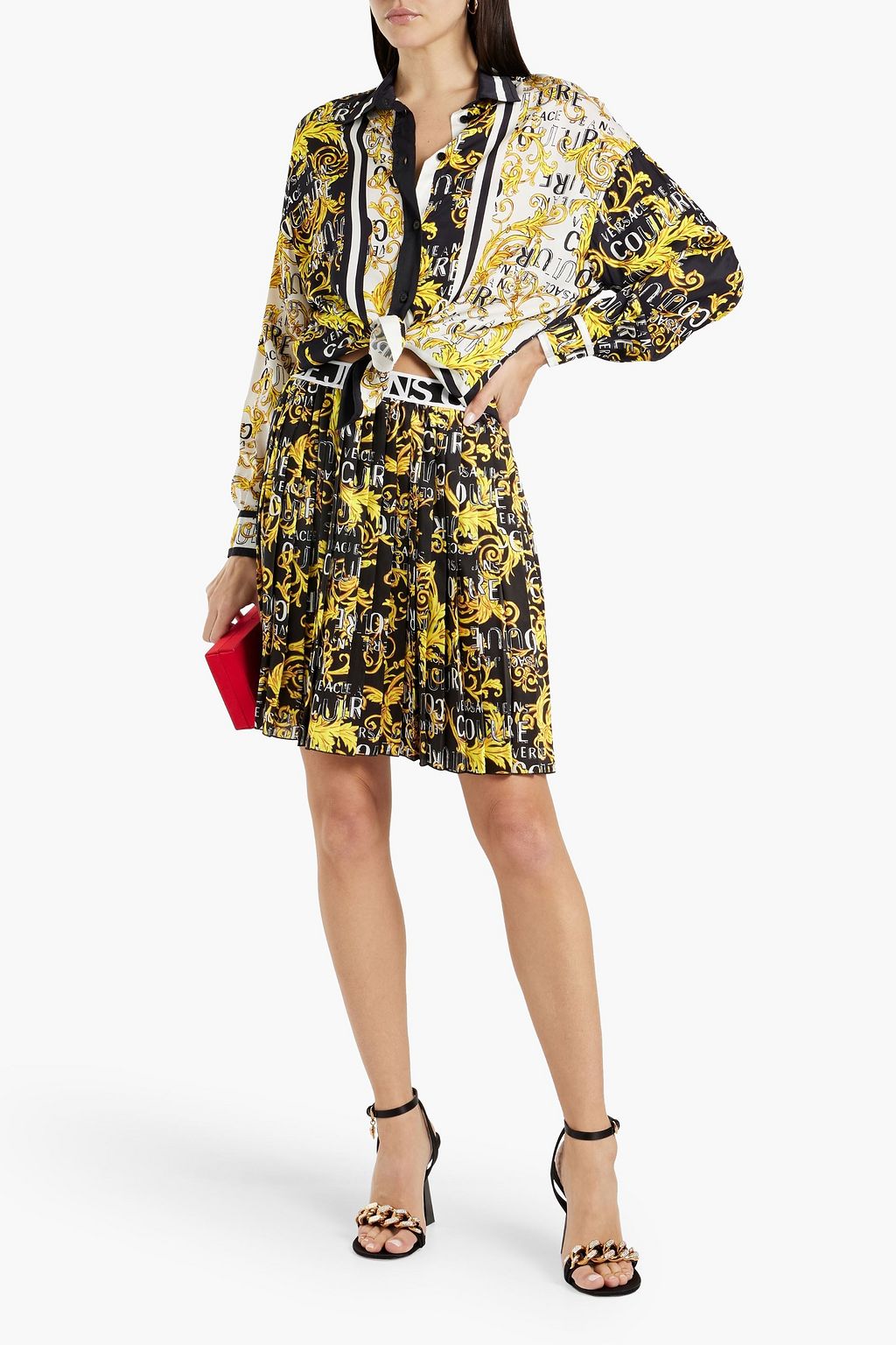 VERSACE JEANS COUTURE Printed satin-twill shirt