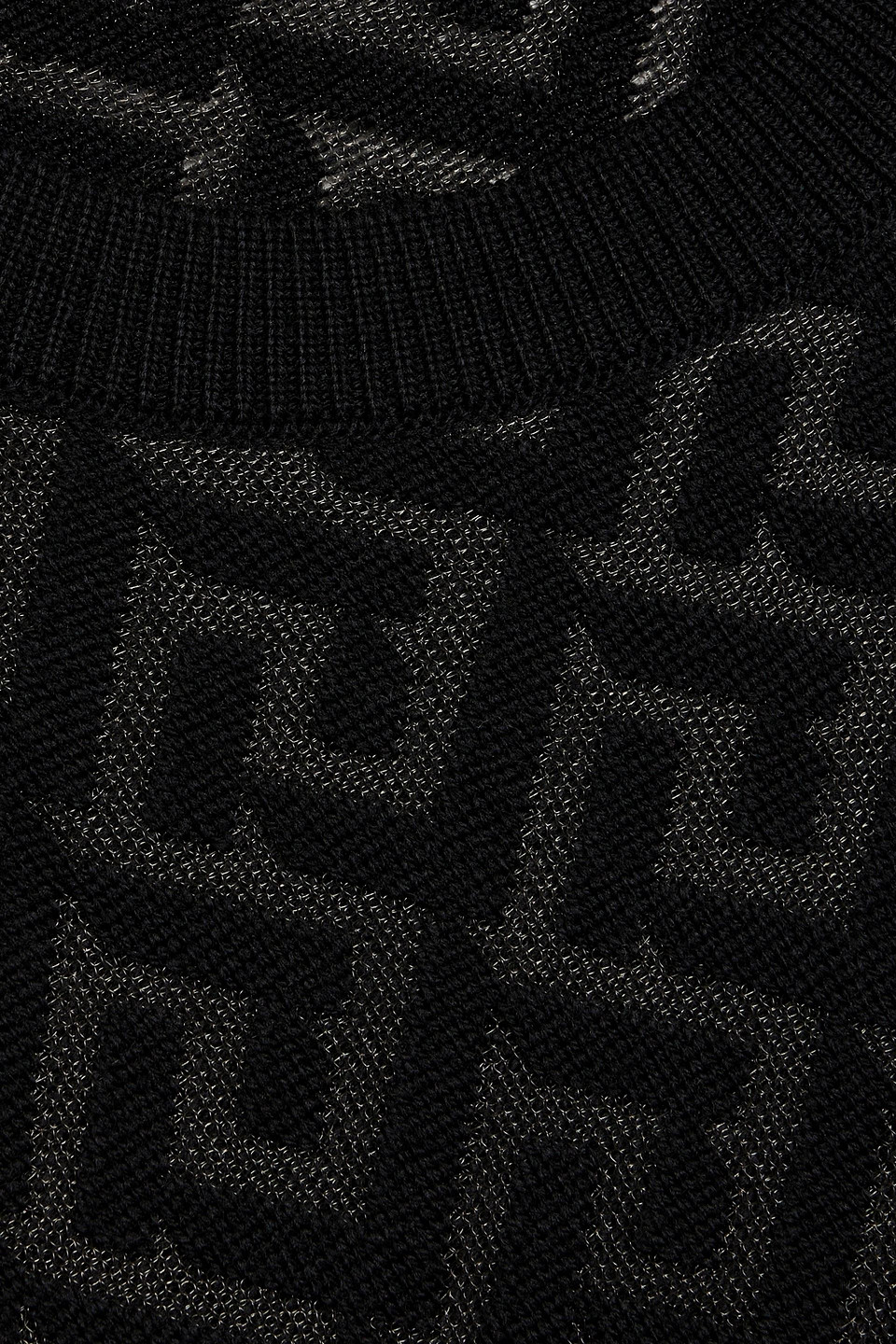 Shop Versace Wool-blend Jacquard Sweater In Black