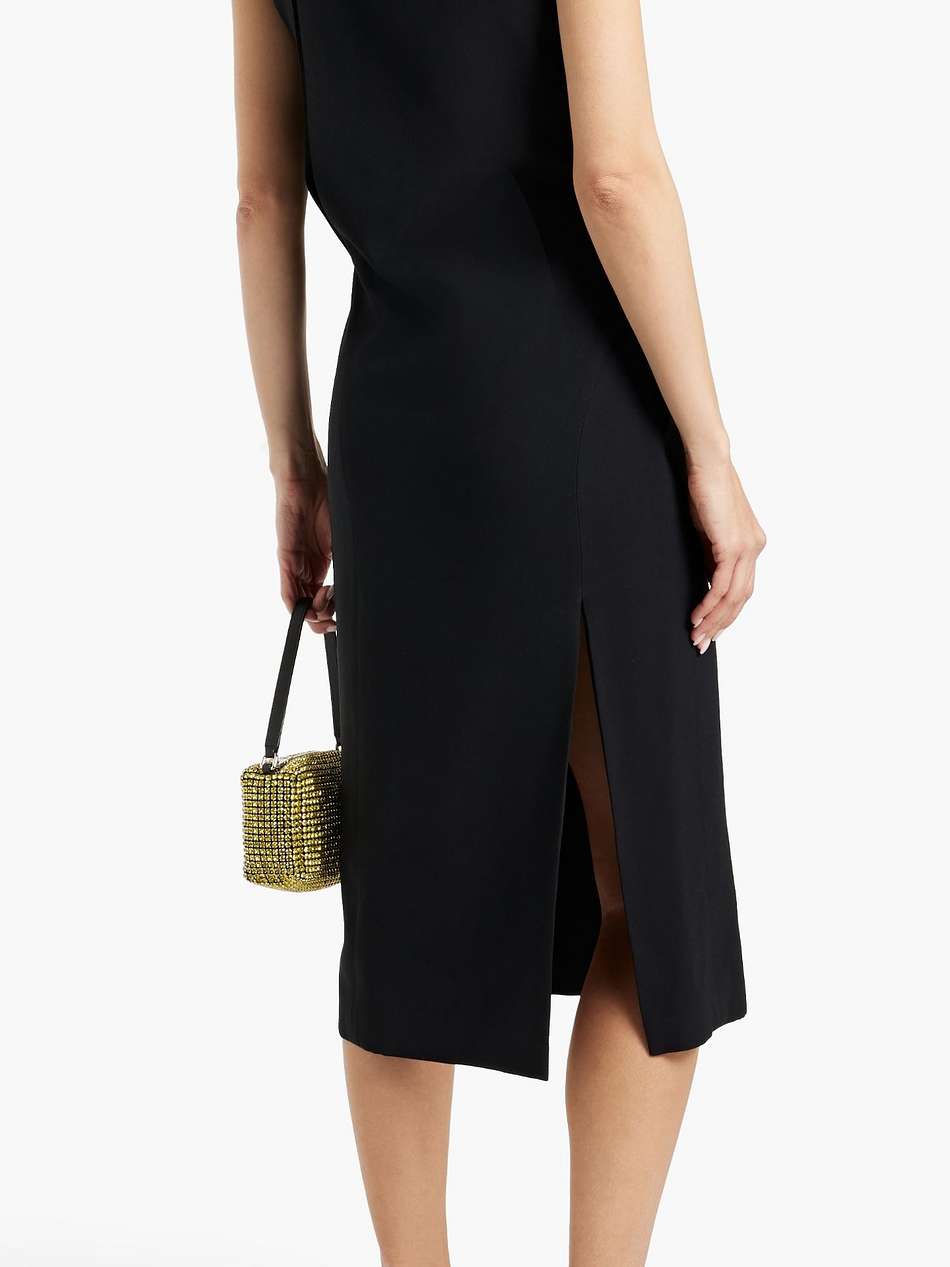 cutout crepe midi dress