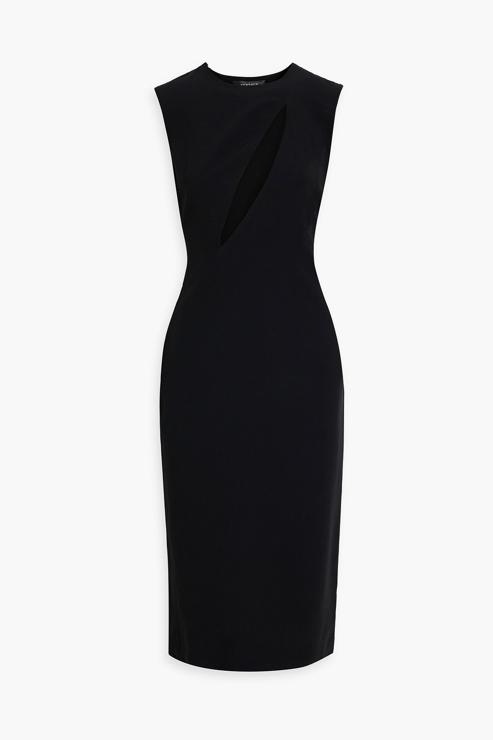 Versace Cutout Crepe Midi Dress In Black