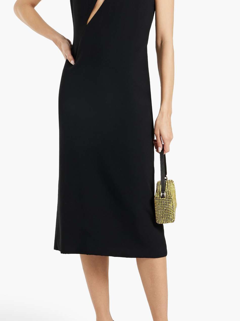 cutout crepe midi dress