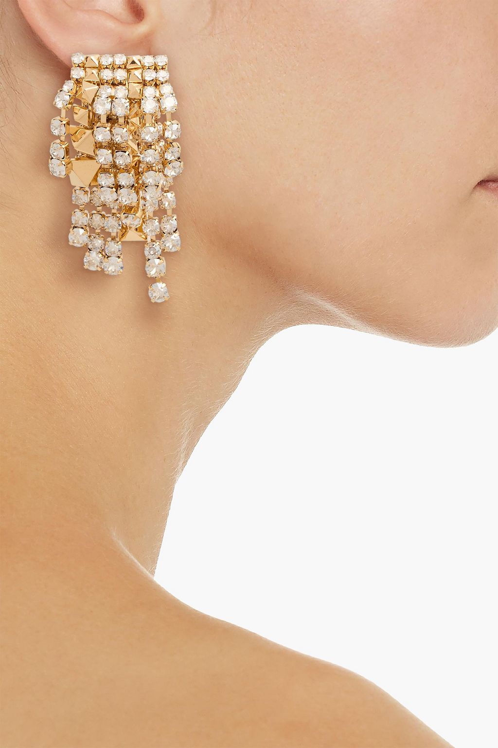 VALENTINO GARAVANI Gold-tone crystal earrings