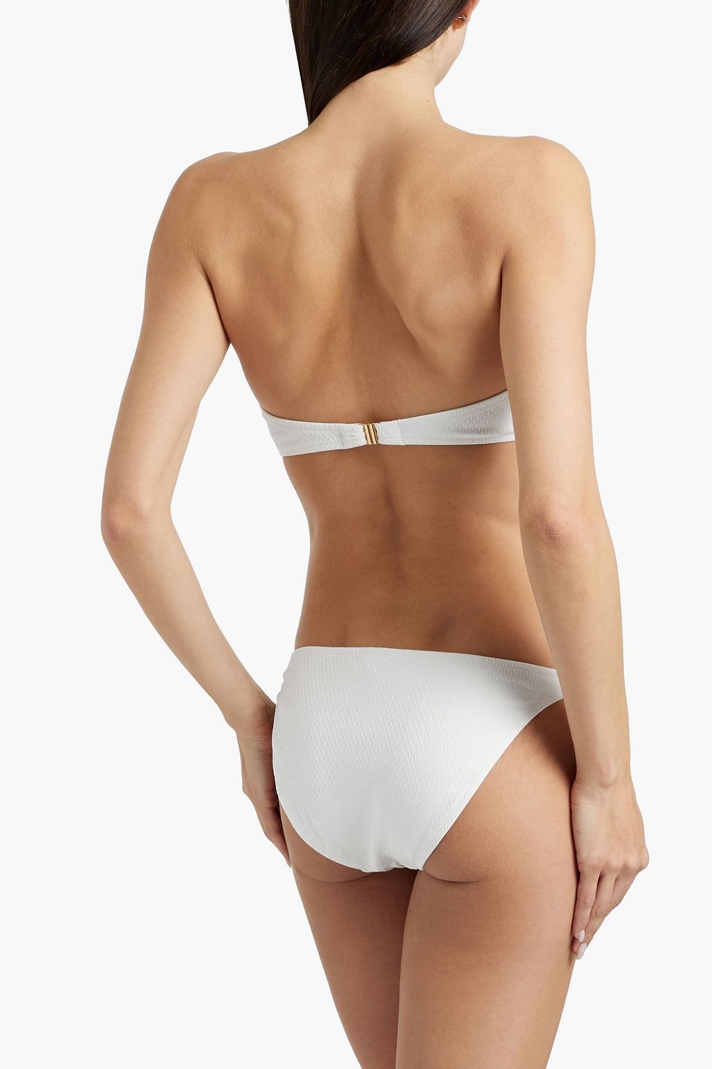 MELISSA ODABASH Alba stretch-seersucker low-rise bikini briefs