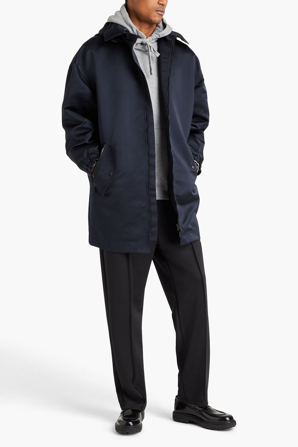 VALENTINO GARAVANI Oversized satin hooded parka