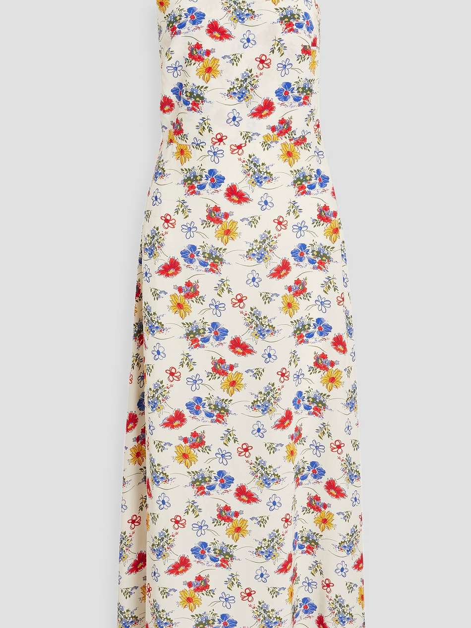 elena one-shoulder floral-print crepe maxi dress
