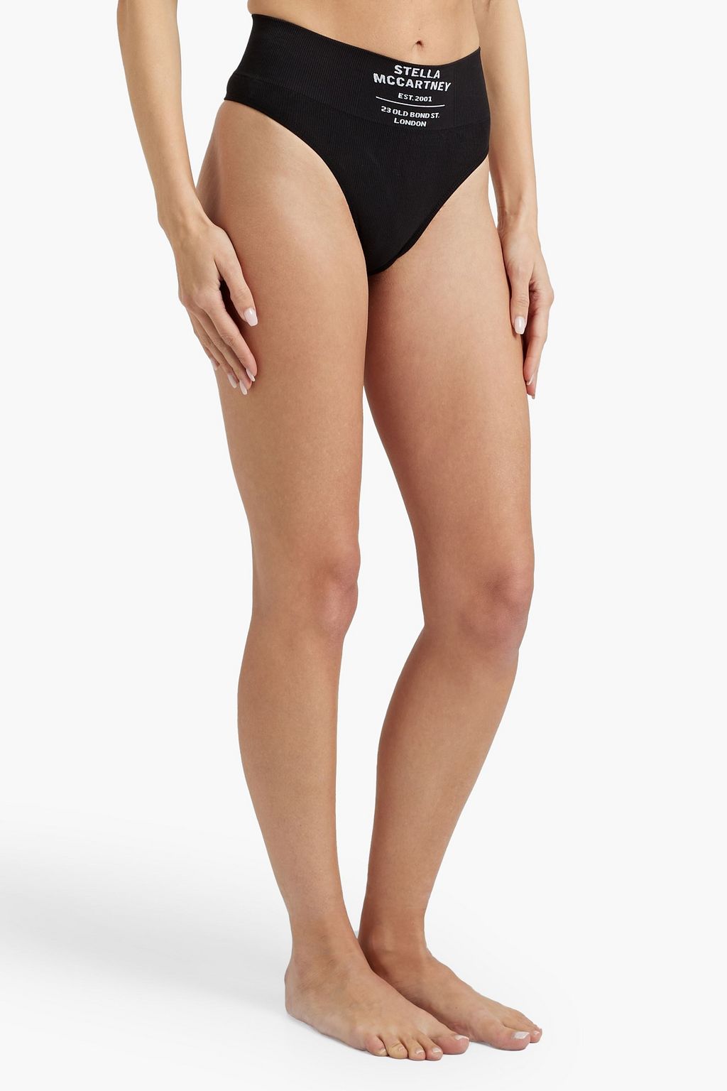 STELLA MCCARTNEY Printed stretch cotton-blend jersey high-rise thong