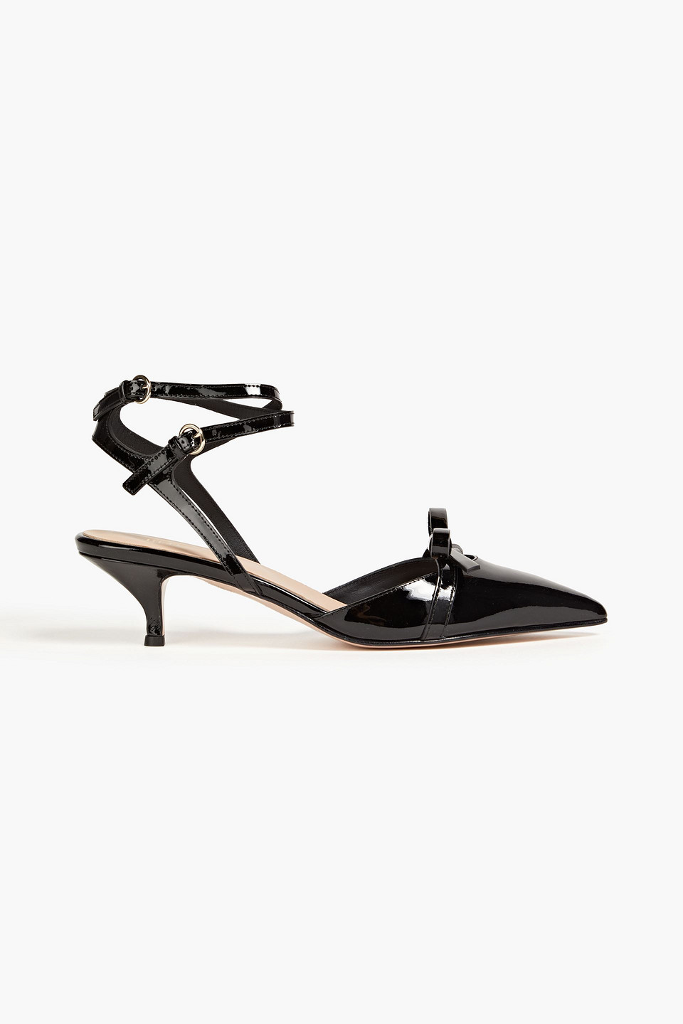 RED(V) Bow-detailed patent-leather pumps
