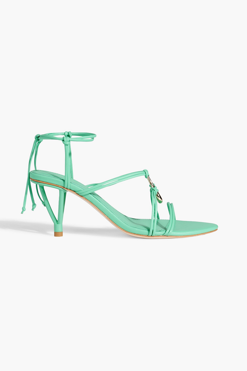 Aje Leda Embellished Leather Sandals In Mint