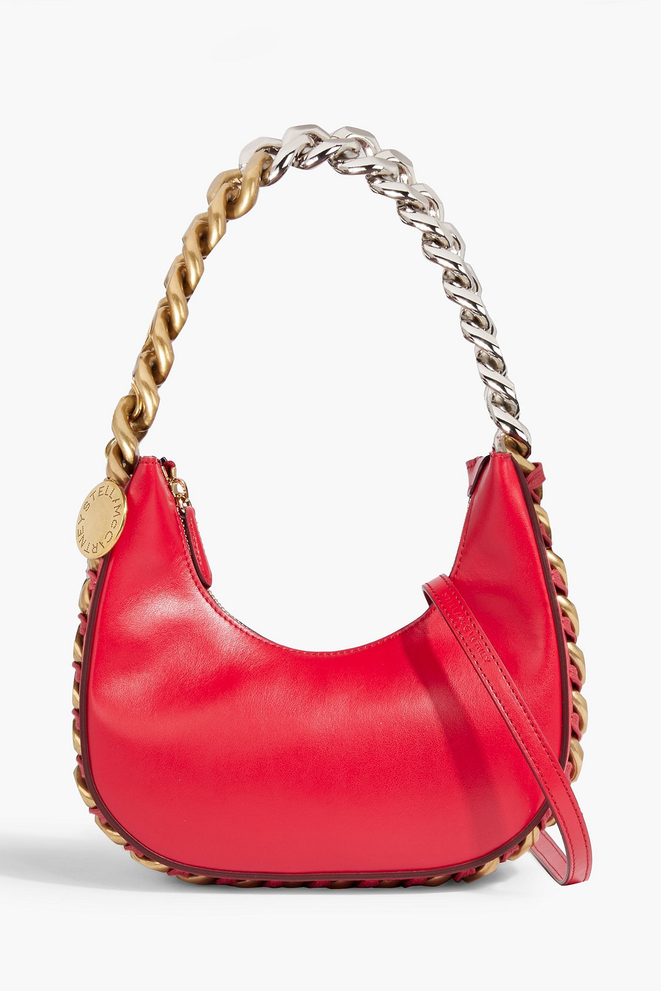 stella mccartney - frayme mini faux leather shoulder bag - red - onesize