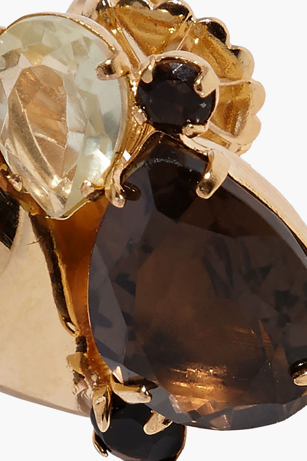 BOUNKIT Gold-tone, laboradite and quartz earrings