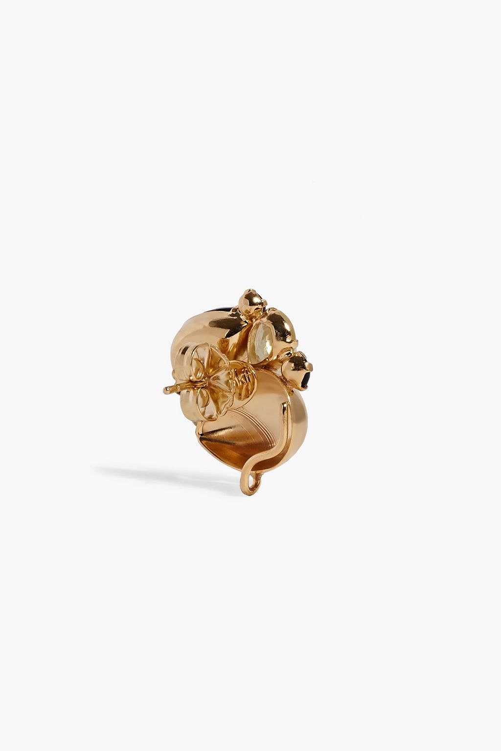BOUNKIT Gold-tone, laboradite and quartz earrings
