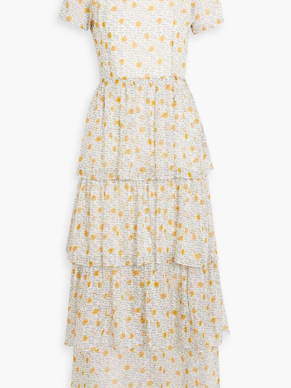 brynn tiered printed georgette maxi dress