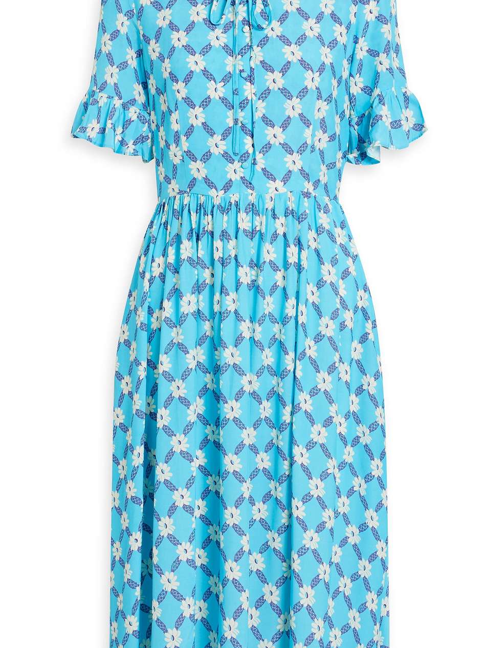 willow gathered printed crepe dress