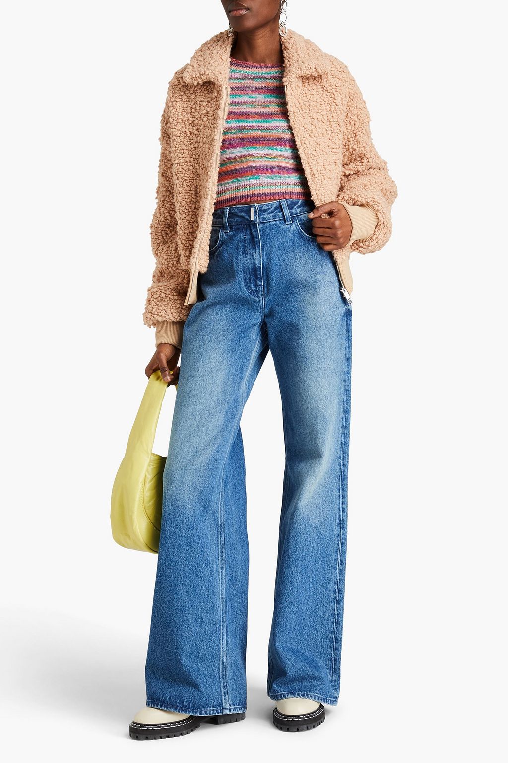 STELLA MCCARTNEY Bouclé-knit wool-blend bomber jacket