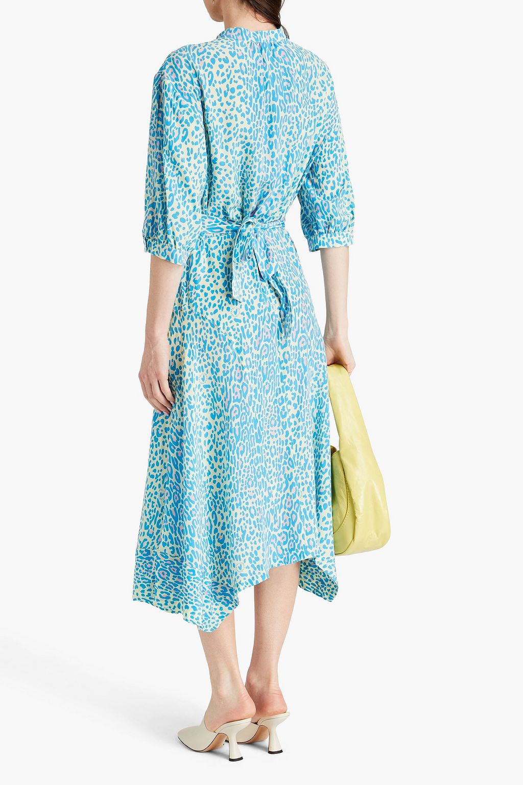 STELLA MCCARTNEY Leopard-print silk crepe de chine midi dress