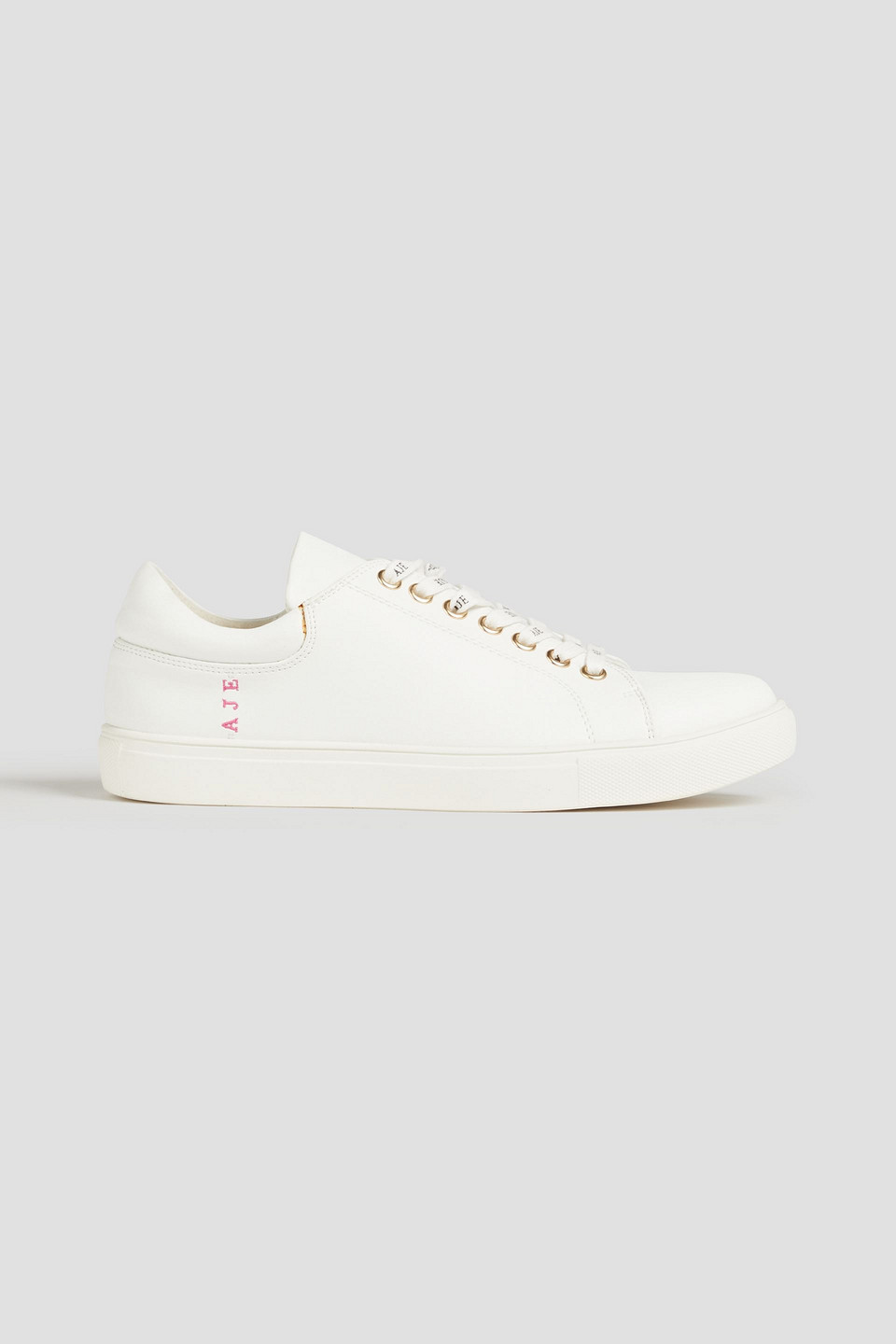 Aje Hazel Faux Leather Sneakers In White