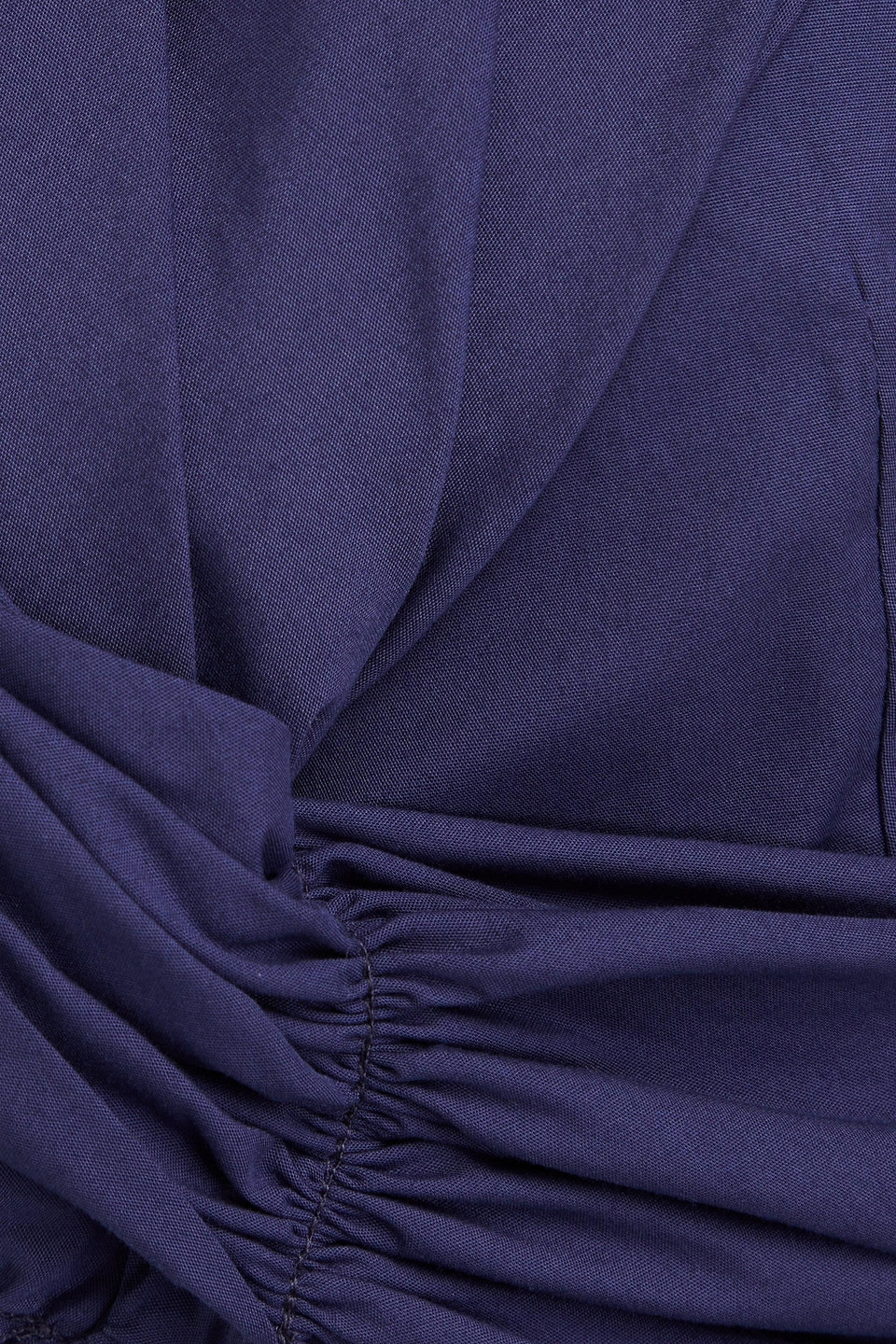 Tove Leila Twist-front Cutout Cotton-poplin Top In Navy