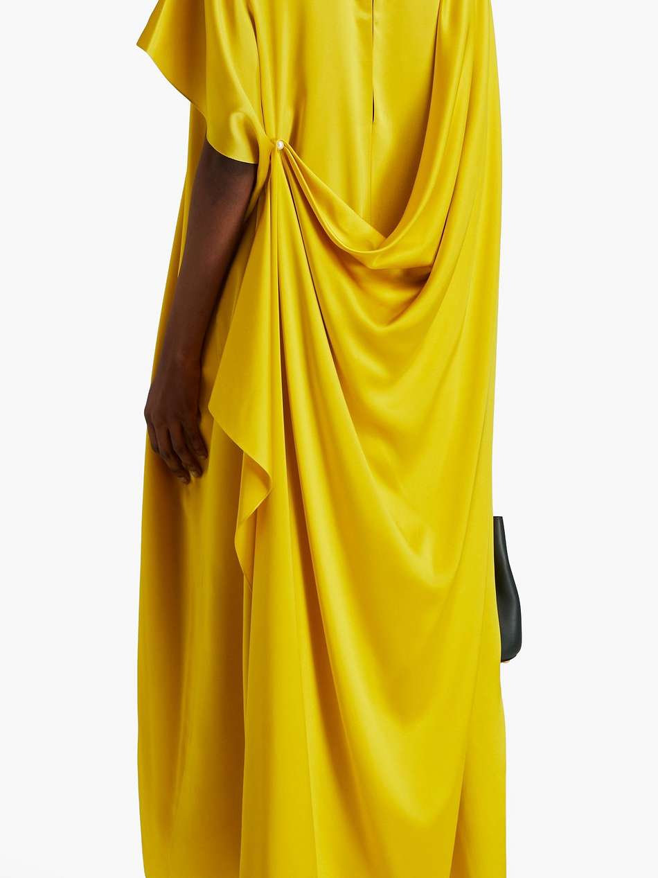 draped silk-satin maxi dress
