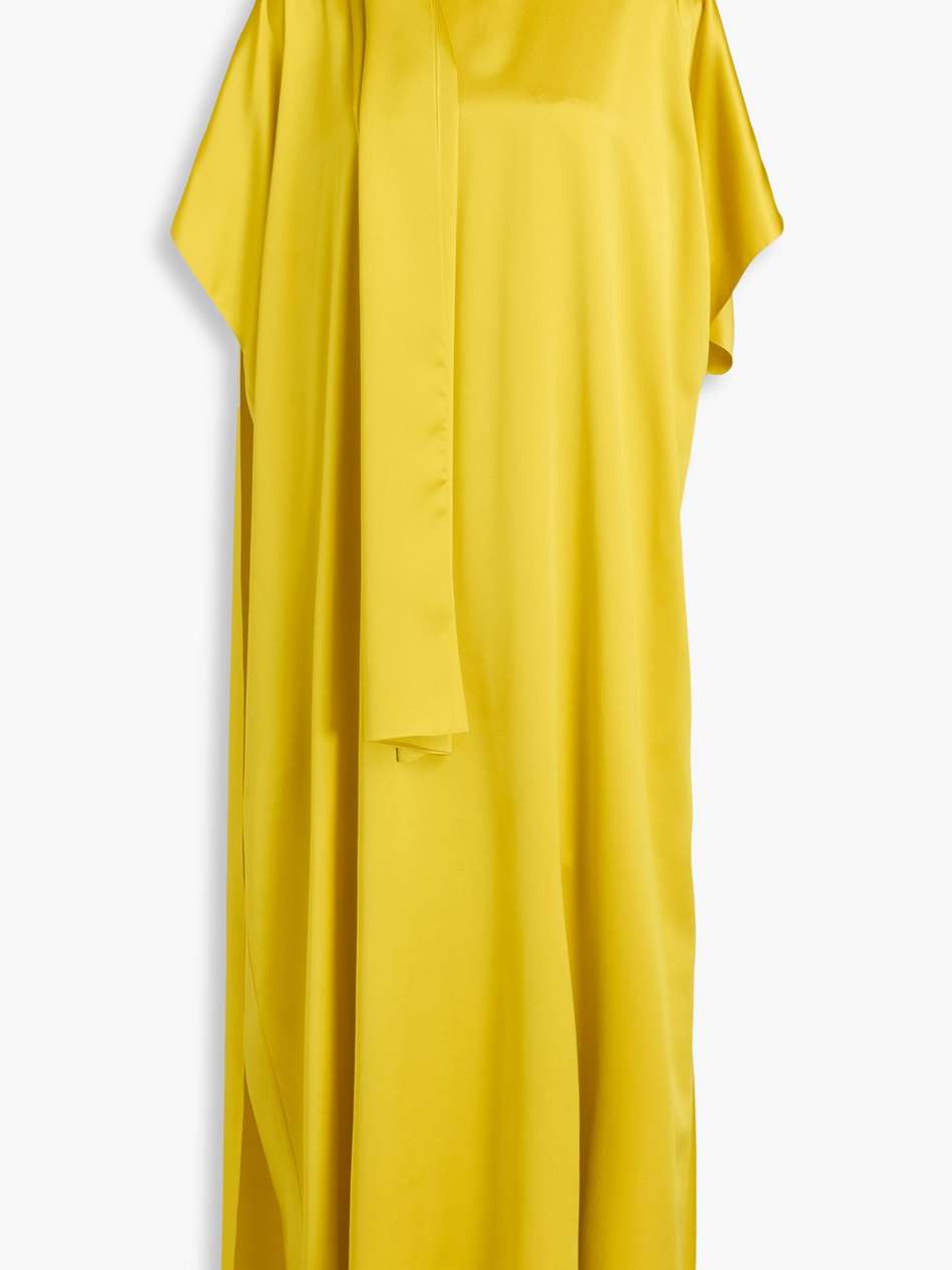draped silk-satin maxi dress