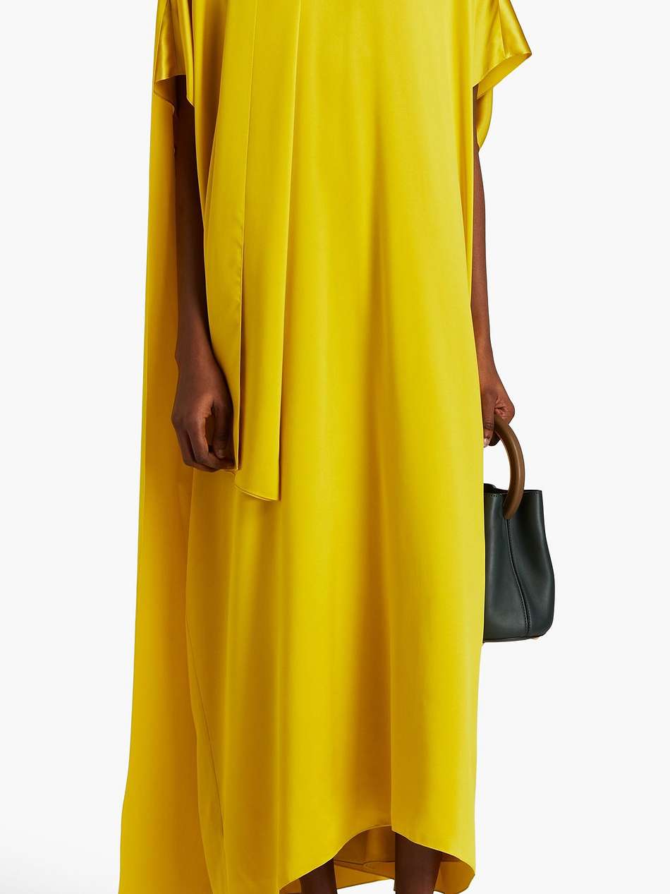 draped silk-satin maxi dress