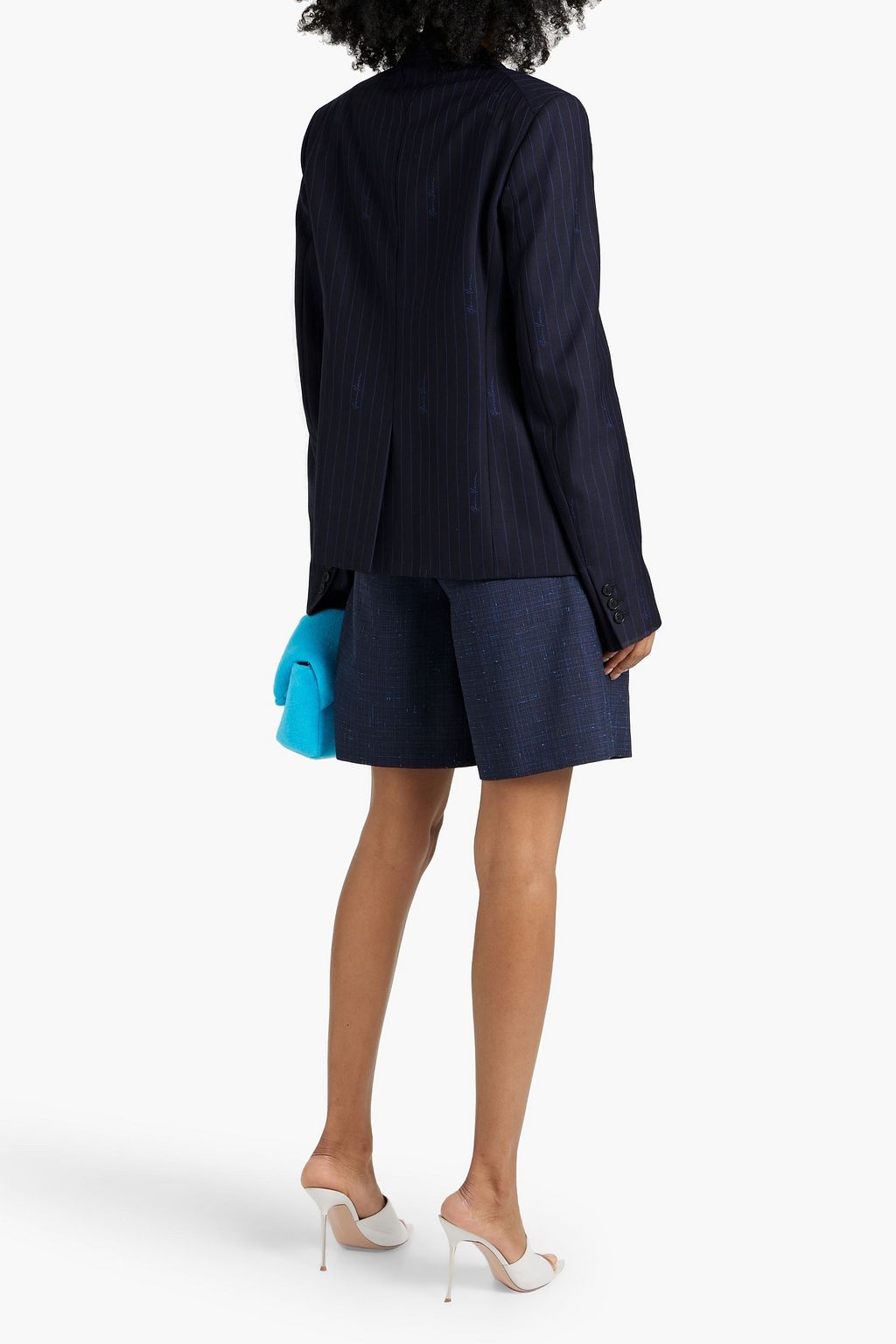 VERSACE Printed wool and cotton-blend twill blazer