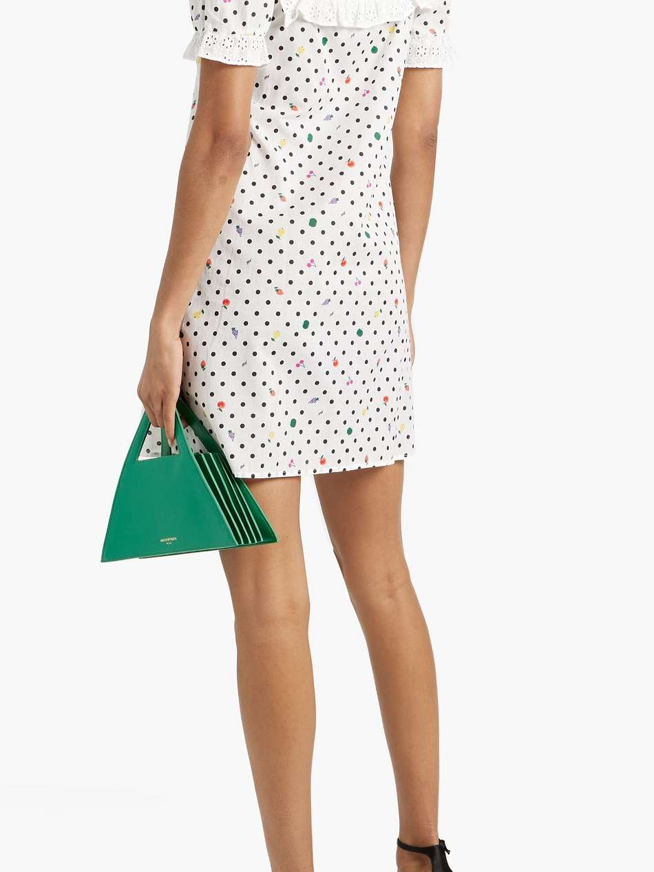 babs ruffle-trimmed printed cotton mini dress