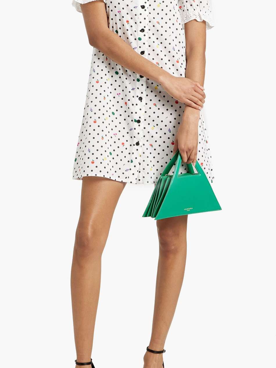 babs ruffle-trimmed printed cotton mini dress