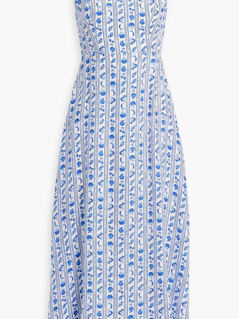 nora printed silk crepe de chine midi dress