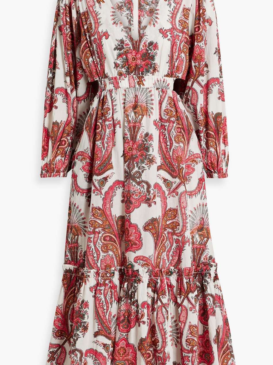 alice cutout printed cotton midi dress