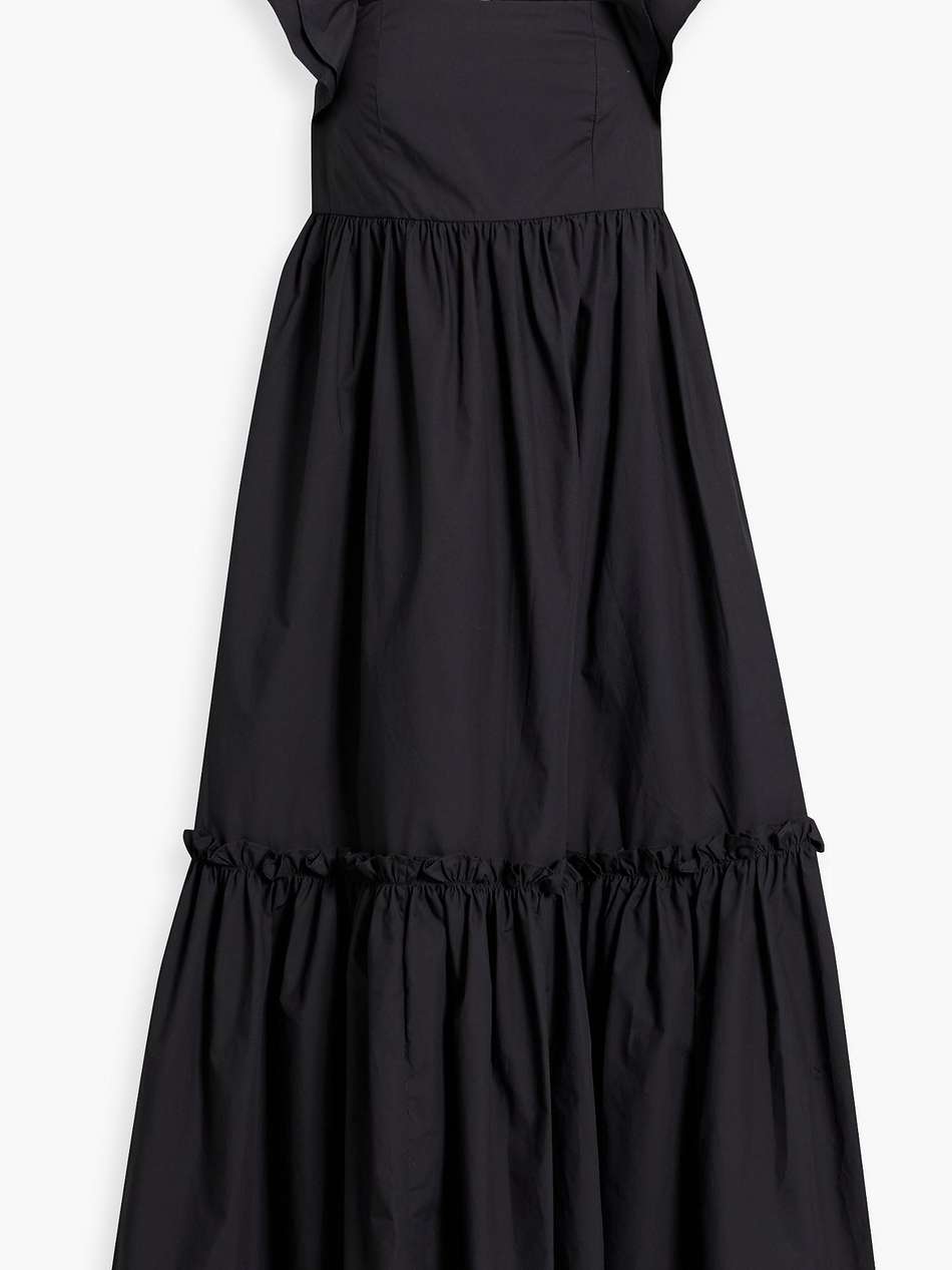 darby ruffled cotton-poplin midi dress
