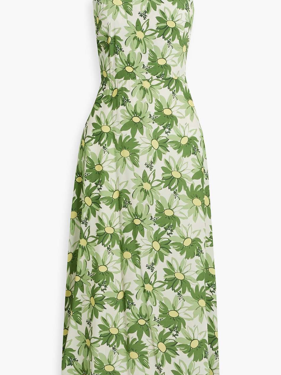 elena one-shoulder floral-print crepe maxi dress