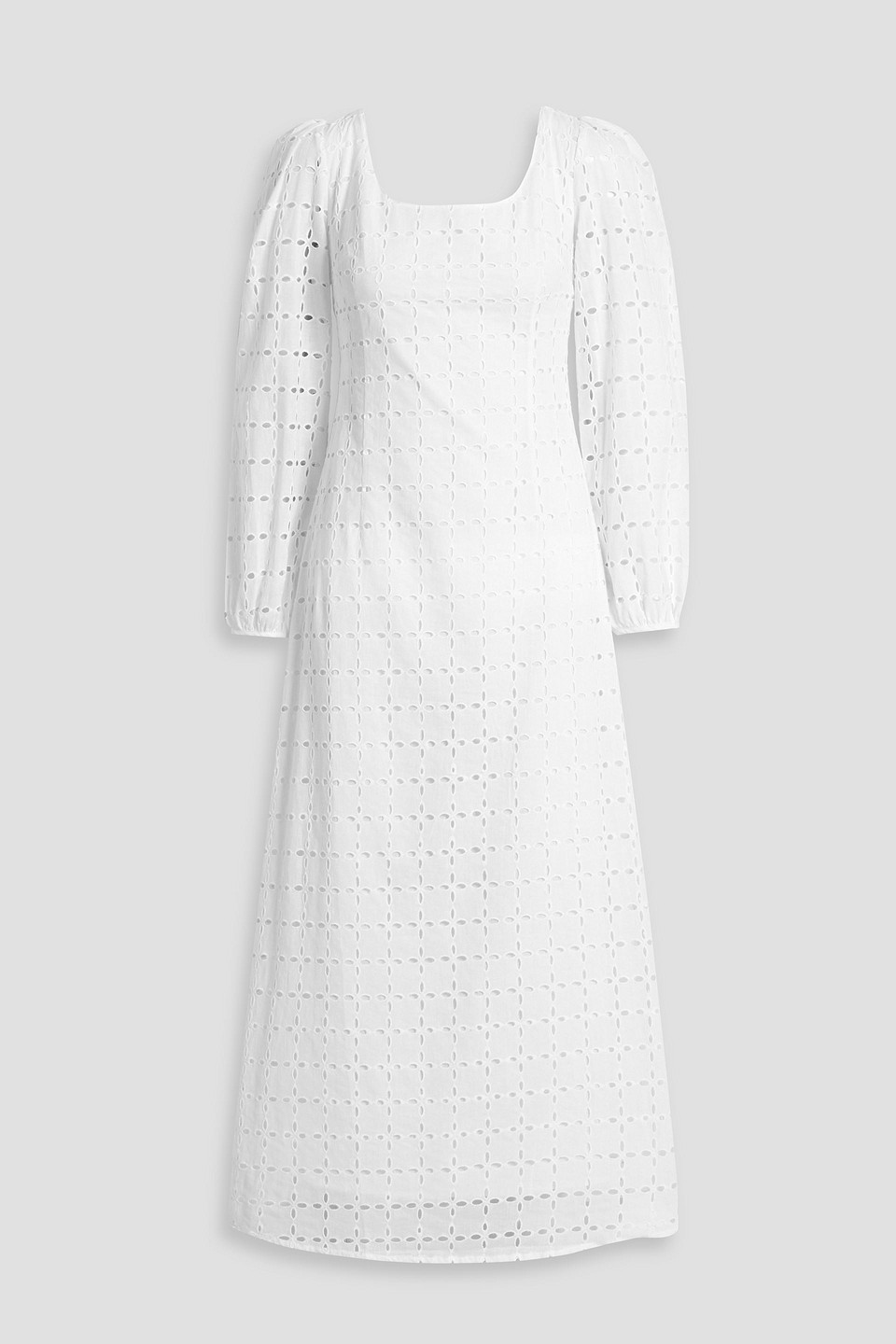 Hvn Jules Broderie Anglaise Cotton Maxi Dress In White